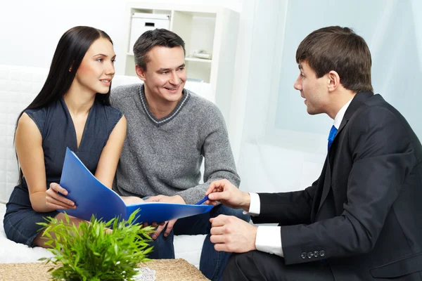 Insurance agent working